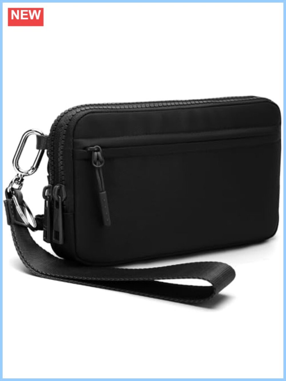 FODOKO Wristlet Wallet for Women RFID Crossbody Bag with 4 Zippers Nylon